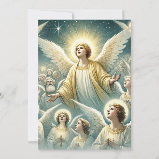 Afdrukbare Hemelse Hostie van Engelen Scrapbook Kaart (Achterkant)