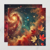 Afdrukbare Herfst Galaxy Nebula Clouds Scrapbook Kaart (Voorkant / Achterkant)