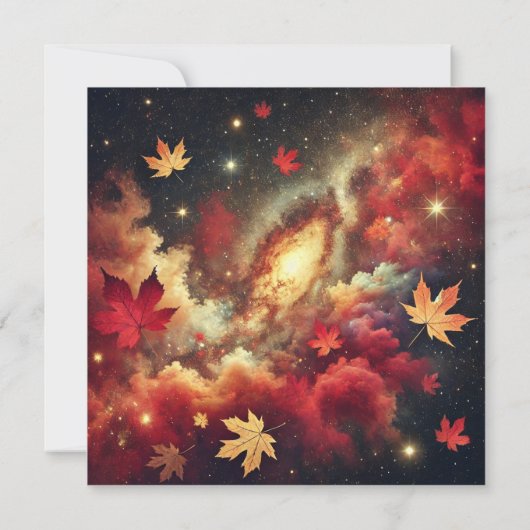 Afdrukbare Herfst Galaxy Nebula Clouds Scrapbook Kaart (Achterkant)