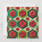 Afdrukbare Hexagon Patchwork Poinsettia Scrapbook Kaart (Achterkant)