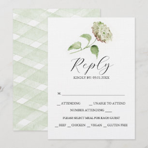 Afdrukbare Hydrangea Huwelijk RSVP Kaarten