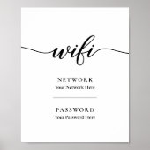 Afdrukbare kalligrafie van het WiFi-wachtwoord net Poster (Voorkant)