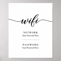 Afdrukbare kalligrafie Wifi-wachtwoord Netwerkschi