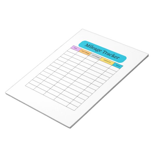 Afdrukbare kilometerregistratie | Voertuig kilomet Notitieblok (Schuin)