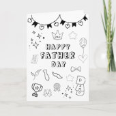 Afdrukbare Kleurplaat Happy Vaderdag Kaart (Voorkant)