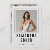 Afdrukbare Model Comp Kaart Sjabloon Ontwerp (Voorkant / Achterkant)