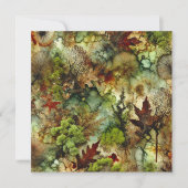 Afdrukbare Mossy Herfst Forest Alcohol Ink Scrapbo Kaart (Voorkant)