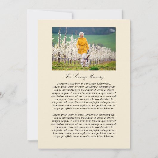 Afdrukbare Multi Photo Celebration of Life-program Kaart (Achterkant)