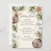 Afdrukbare Ornamenten & Fir Surround Holiday Menu Kaart (Voorkant)