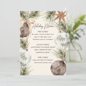 Afdrukbare Ornamenten & Fir Surround Holiday Menu Kaart (Staand voorkant)