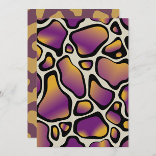 Afdrukbare Paarse & Gouden Koe Print Scrapbook Pap Kaart