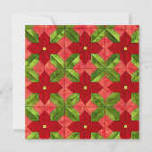 Afdrukbare Patchwork Poinsettia Patroon Scrapbook Kaart (Voorkant)