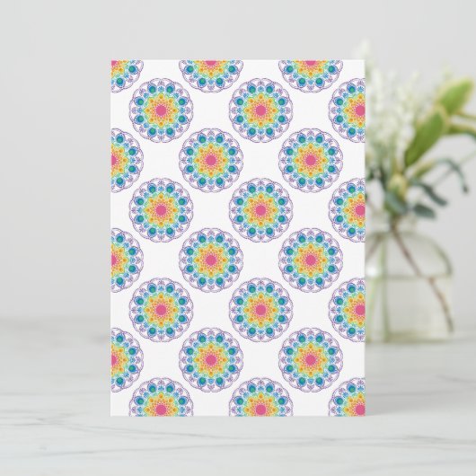 Afdrukbare Rainbow Floral Polka Dot Scrapbook Pape Kaart (Staand voorkant)