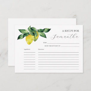 Afdrukbare Recept Kaarten Waterverf Citroenen