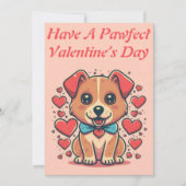 Afdrukbare  Retro Valentijn’s Day Puppy Feestdagenkaart (Voorkant)