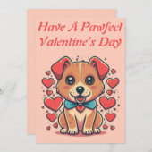 Afdrukbare  Retro Valentijn’s Day Puppy Feestdagenkaart (Voorkant / Achterkant)