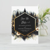 Afdrukbare Romance Enchanted Forest Wedding Save The Date (Staand voorkant)