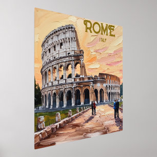 Afdrukbare Rome Italië Colosseum Travel Art Vintag Folie Afdrukken