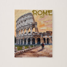 Afdrukbare Rome Italië Colosseum Travel Art Vintag
