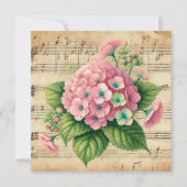 Afdrukbare  Roze & Groene Hydrangea Scrapbook Kaart (Voorkant)