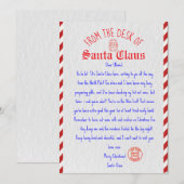 Afdrukbare Santa Letter-Sjabloon Kaart (Voorkant / Achterkant)