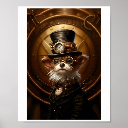 Afdrukbare Schattigee Steampunk Dog Pet Goggles 11 Poster (Voorkant)