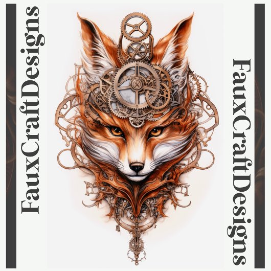 Afdrukbare Schattigee Steampunk Fox 116 Poster