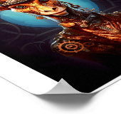 Afdrukbare Steampunk Funky Giraffe Faux Ink 035 Poster (Hoek)