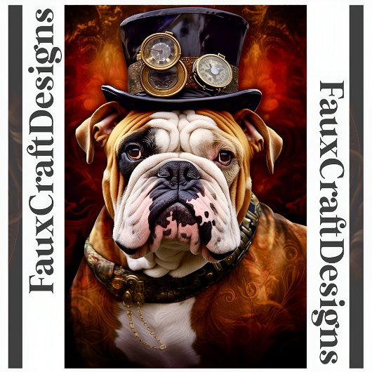 Afdrukbare Steampunk Regal British Bulldog 111 Poster