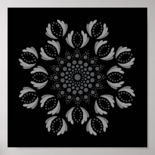 Afdrukbare stip Uw eigen Mandala Sjabloon Poster