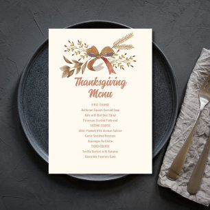 Afdrukbare Thanksgiving-menu Kaart