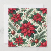 Afdrukbare traditionele rode poinsettia plakboek kaart (Achterkant)