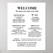 Afdrukbare vakantieverhuur Welkomstinformatie Poster (Voorkant)