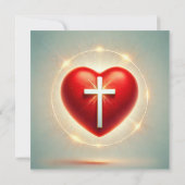 Afdrukbare Vibrant Red Heart Christelijk plakboek Kaart (Achterkant)