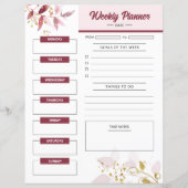 Afdrukbare weekplanner Sjabloon (Voorkant)