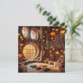 Afdrukbare Whimsical Herfst Holle Boom Scrapbook Kaart (Staand voorkant)