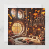 Afdrukbare Whimsical Herfst Holle Boom Scrapbook Kaart (Voorkant)