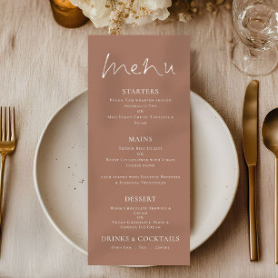 Afdrukbare Zacht Bruin Witte Tekst Wedding Menu