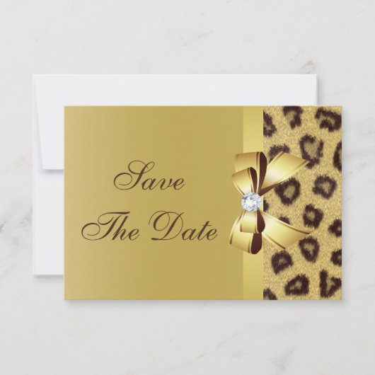 Afdrukcabine, diamant en luipaard, sparen de datum save the date (Voorkant)