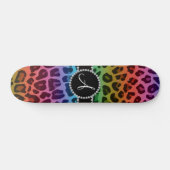 Afdrukcirkel monogram regenboogblad skateboard (Horizontaal)