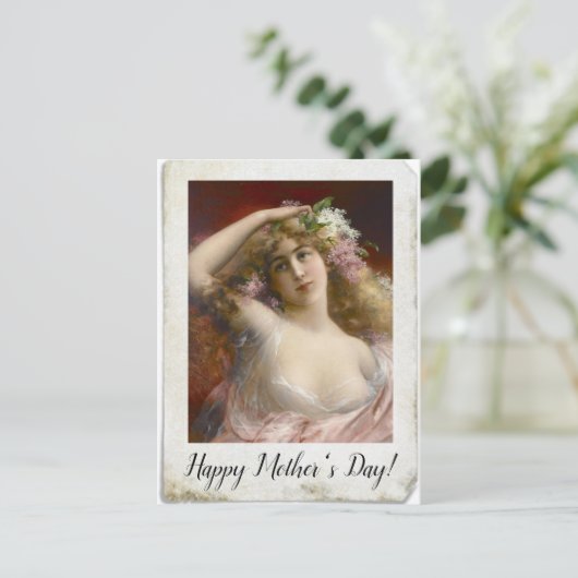 Afdrukfoto van Victoriaans dame Briefkaart (Staand voorkant)