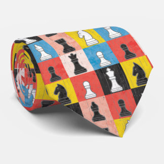 Afdrukgevoelige steunstukken Kleurblok Checkerboar Stropdas