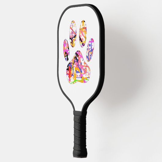 Afdrukhart verven Splatter Dog Paw Pickleball Paddle (Links)