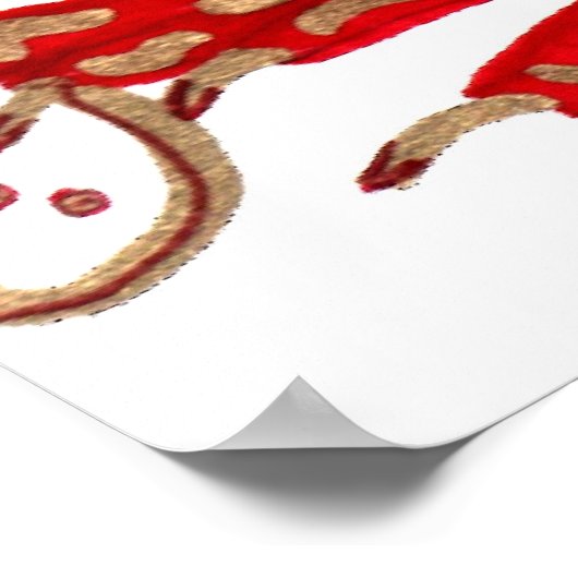 Afdrukken, Chinees Zodiac Dragon Poster (Hoek)