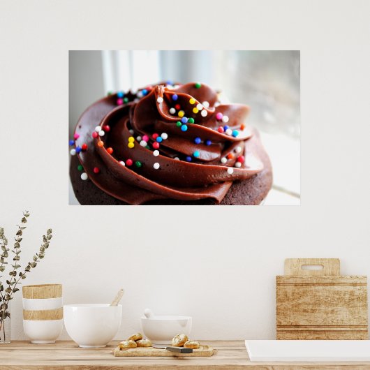 Afdrukken chocolade Cupcake Poster (Keuken)