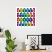 Afdrukken - Cute Rainbow Matryoshka Owl Poster (Thuiskantoor)
