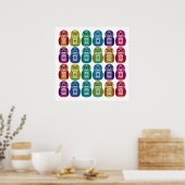 Afdrukken - Cute Rainbow Matryoshka Owl Poster (Keuken)