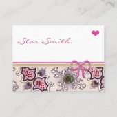 afdrukken Diep Rasberry Plum Green White Visitekaartje (Achterkant)