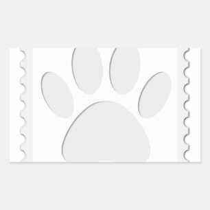 Afdrukken Dog Paw Uitknippen Rechthoekige Sticker