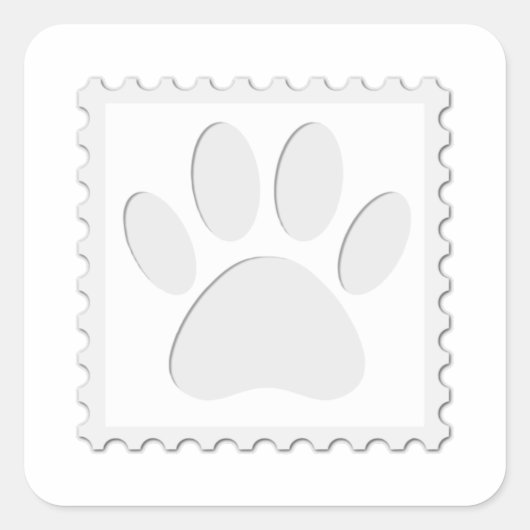 Afdrukken Dog Paw Uitknippen Vierkante Sticker (Voorkant)